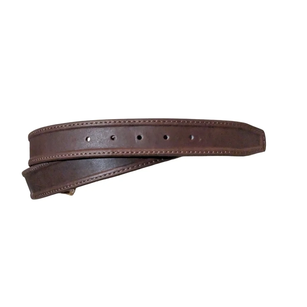 EUC Men genuine leather belt dark brown Waist 36